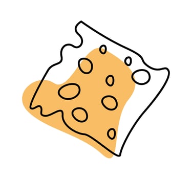 Slice of cheese with color spot vector