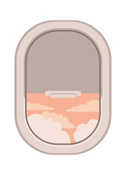 Sunrise view from half-closed window vector