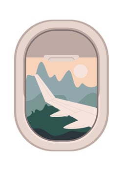 Landscape from airplane window Flat Illustration vector