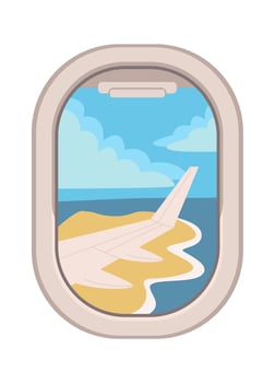 Landscape from airplane window Icon vector