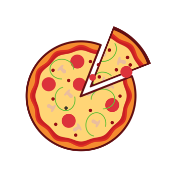 Flat Simple Style Pizza Slice Take Away Delicious Food png