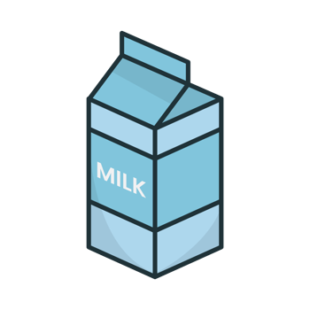 Cartoonish Isolated Milk Box Product Package Beverage Container Icon Design png
