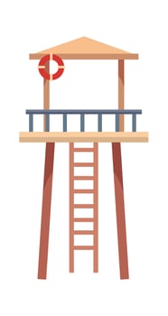 Wooden lifeguard station with stairs Illustration vector