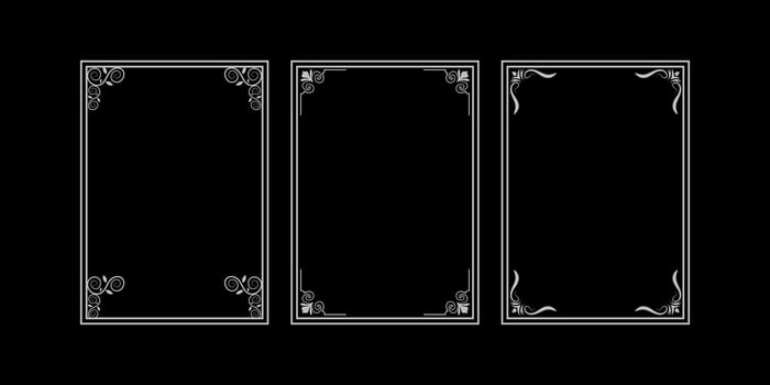 Decorative Silver Frames Set Design Elements for Print vector