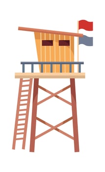 Wooden lifeguard station Drawn Icon vector