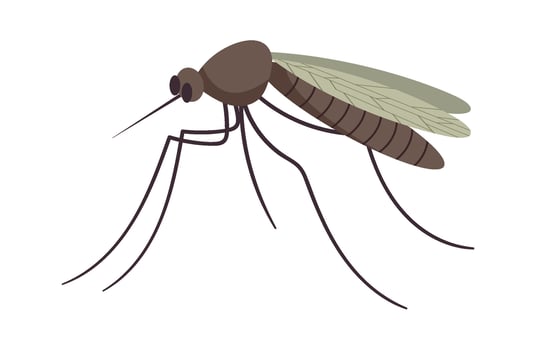 Flying mosquito insect Flat Illustration Icon vector