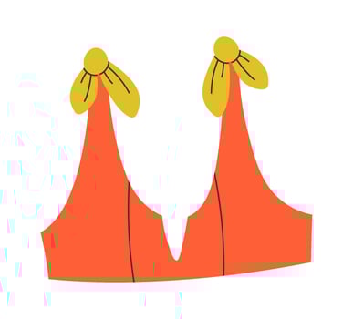 Women bikini top Swimwear Flat Illustration vector