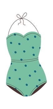 One-Piece Swimsuit Clothes for swimming Flat Illustration vector