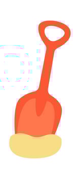 Shovel with sand Beach vector