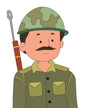 A soldier with gun cartoon vector