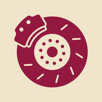 Disk brake red trendy useful Illustration design beautiful colorful background vector