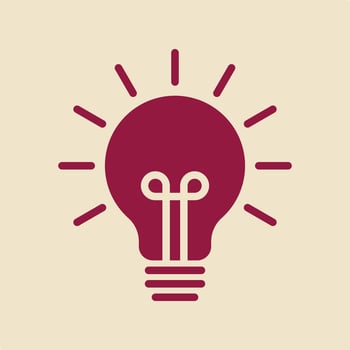 Light bulb red trendy useful Illustration design beautiful colorful background vector