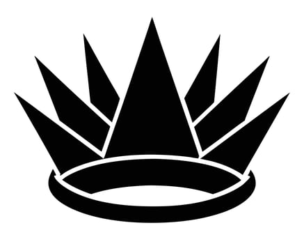 Majestic Black Crown Icon Sharp, Angular Design for Royalty, Power, and Success - Professional digital artwork with vibrant colors and detailed composition vector