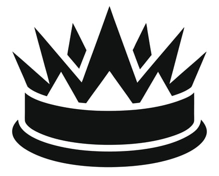 Majestic Black Crown Icon A Striking Symbol of Power, Royalty, and Leadership - Professional digital artwork with vibrant colors and detailed composition vector