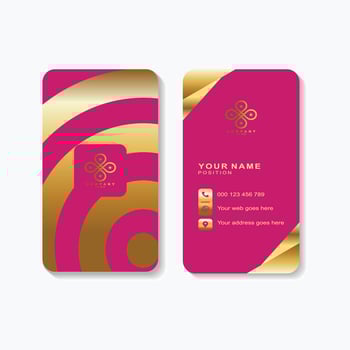 Elegant pink and gold business card design template for modern professionals and entrepreneurs vector
