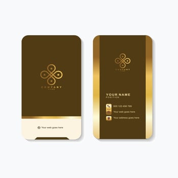 Elegant golden business card template for modern professional branding and networking success vector