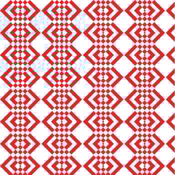 Repeating Red Geometric Rhombus and Square Shapes on White vector