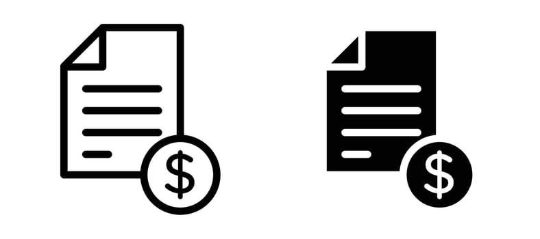 Bill paid icon collection line and flat style. modern concept, outline style, black color vector