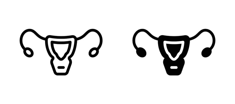 Gynecology icon collection line and flat style. modern concept, outline style, black color vector
