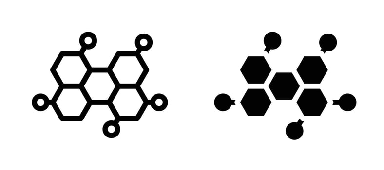 Hormones icon collection line and flat style. modern concept, outline style, black color vector
