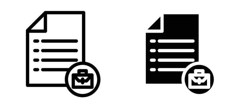 Job description icon collection line and flat style. modern concept, outline style, black color vector