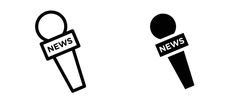 News microphone icon collection line and flat style. modern concept, outline style, black color vector