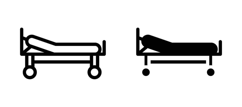 Stretcher icon collection line and flat style. modern concept, outline style, black color vector