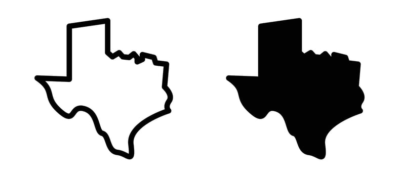 Texas icon collection line and flat style. modern concept, outline style, black color vector