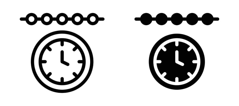 Timeline icon collection line and flat style. modern concept, outline style, black color vector