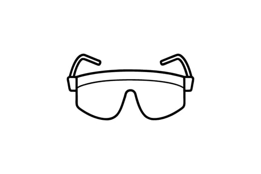 Protective Safety Glasses Outline Eye Protection Gear Industrial Safety Equipment Construction and Lab Safety Minimalist Silhouette simple silhouette safety vector