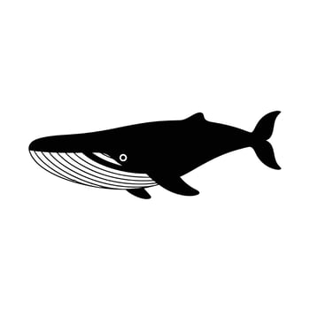 Humpback whale silhouette isolated on white background vector
