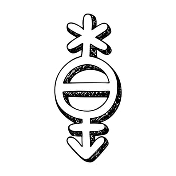 nine Hand drawn pangender poligender gender identity icon Symbol used to represent sex and gender vector