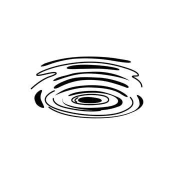 Abstract Water Ripples Icon. Minimalist Concentric Lines Doodle. Hand-Drawn Black and White of a Calm Puddle Surface. vector