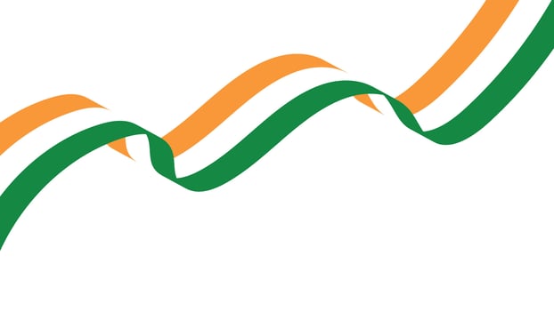 Wavy Indian Tricolor Ribbon vector