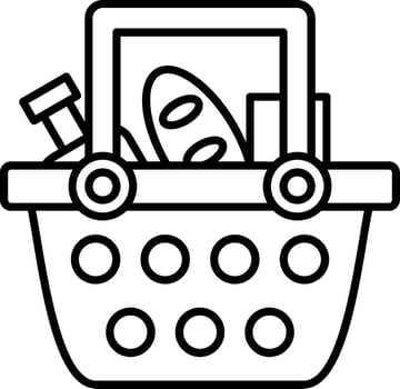 Shopping Basket Outline Style Icon vector