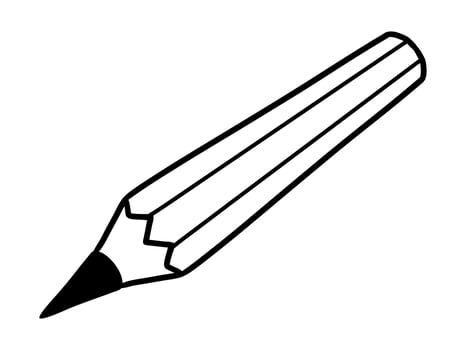 Single element of pencil in doodle school vector