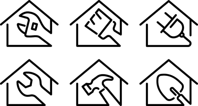 Home repair renovation services icon. vector