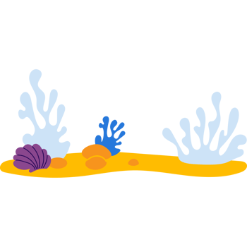 Tropical Sea Shell, Plants, seaweed and Coral on seabed png