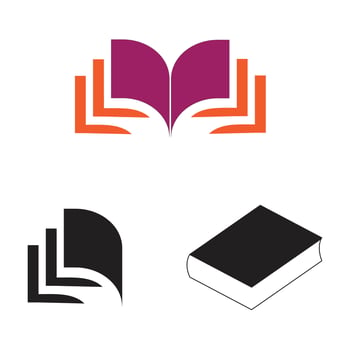 minimal modern book icon design set vector