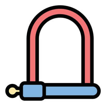 Lock bike icon flat line style illustration representing bicycle security and protection suitable for safety apps bike locks and cycling safety projects vector