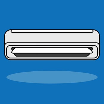 Simple and Clear AC Icon Expanded Flat Icon Design vector