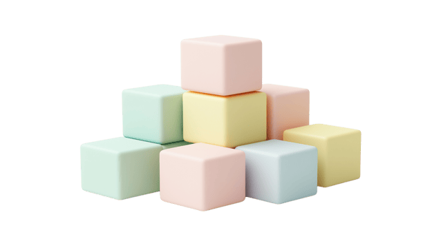 A Set of Geometric 3D Cube Stack in Minimalistic Design Isolated on Clear Background png