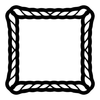 Art of ornate square frame with rope pattern isolated on white background vector