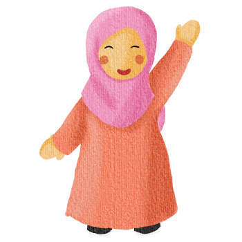 Cute Muslim Girl Greeting Illustration png