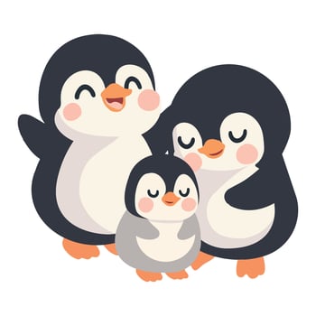 Illustration of Penguin Family vector