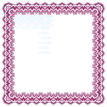 Rectangle red certificate border pattern line photo frame islamic wedding invitation background vector