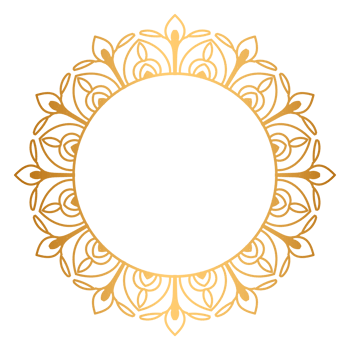 Indian flower mandala art with luxury golden circle frame transparent vintage gold circular pattern vintage png