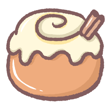Sweet cinnamon roll pastry with icing swirl cute bakery dessert illustration cozy breakfast food art perfect for cafe menu baking clipart pastry shop design and cozy homemade treat aesthetic theme png