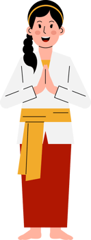 A cartoon woman in a traditional thai outfit png