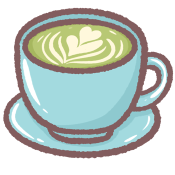 Delicious matcha latte in blue ceramic cup cozy green tea drink with creamy foam aesthetic hot beverage illustration perfect for cafe menu food art drink clipart cozy tea time and cafe scene design png